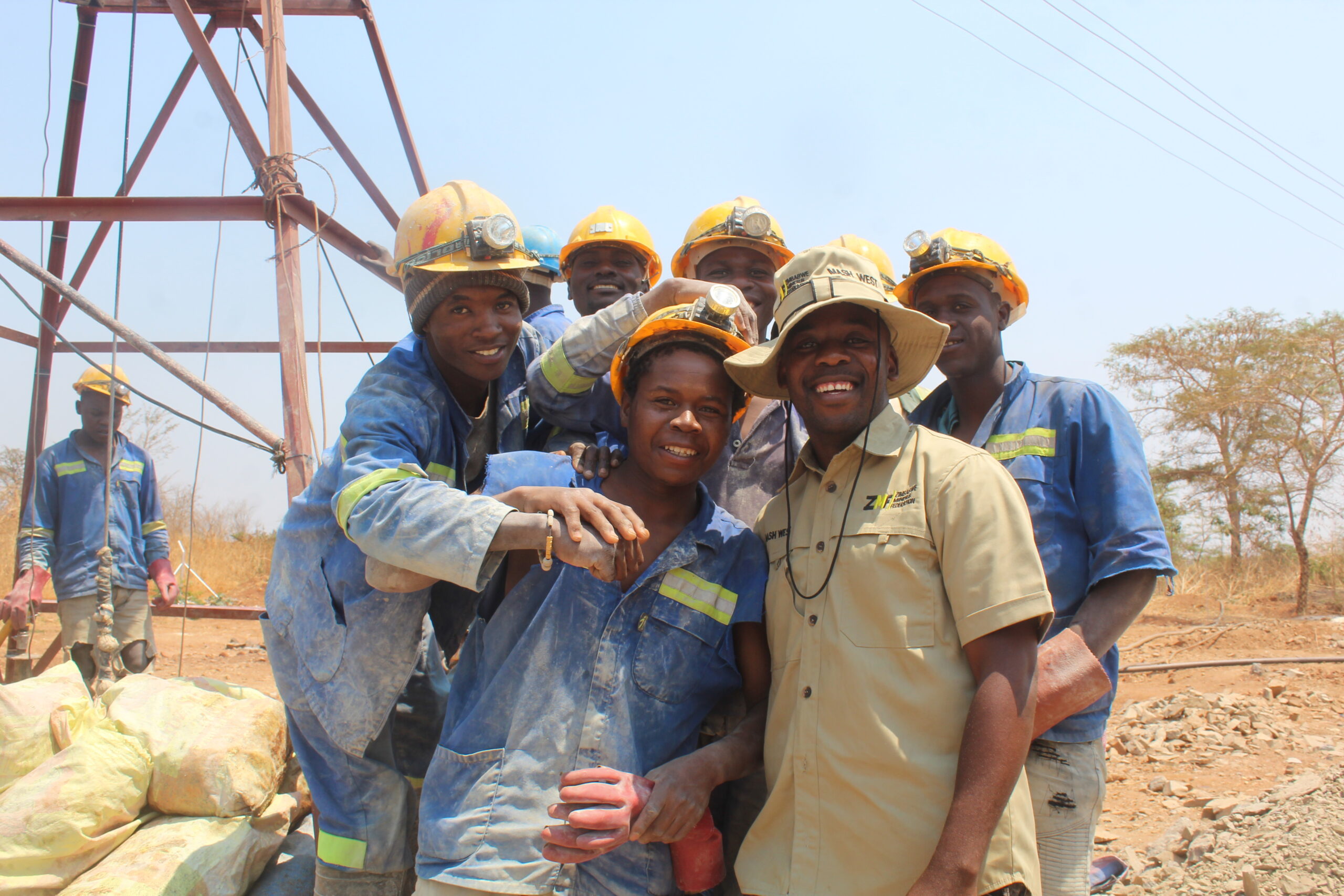 Miners at a Mine site in mashonaland west in Zimbabwe